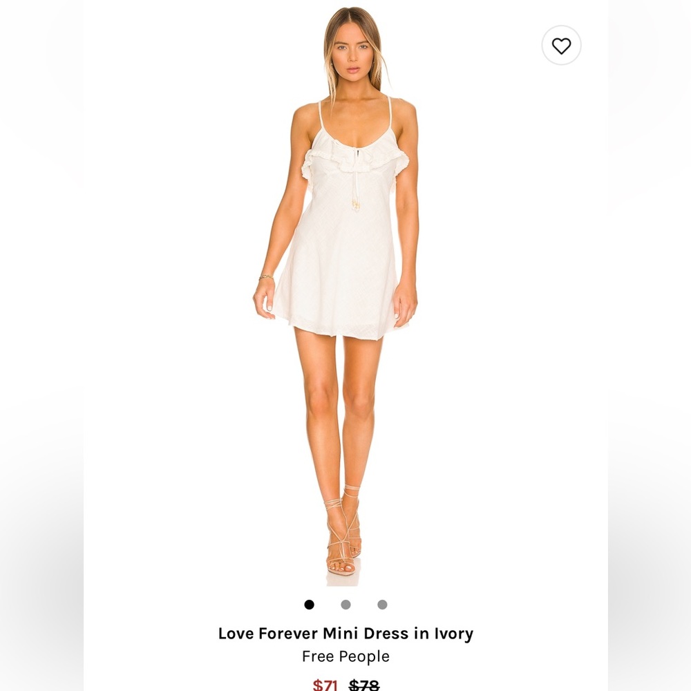 Free people white mini dress casual